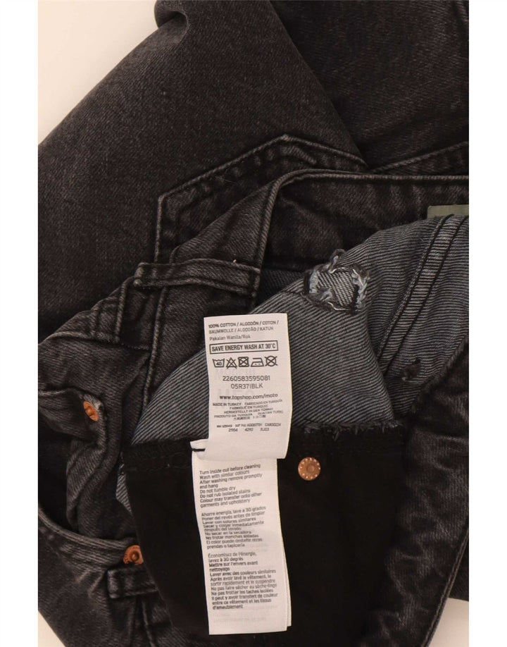 Fusta mini denim Topshop pentru femei W26, bumbac negru mic