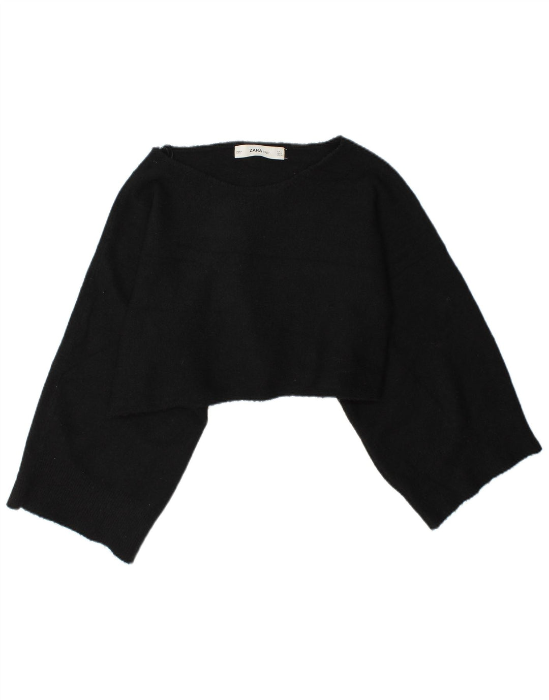 Top supradimensionat pentru femei Zara cu mânecă lungă UK 14 Medium Negru
