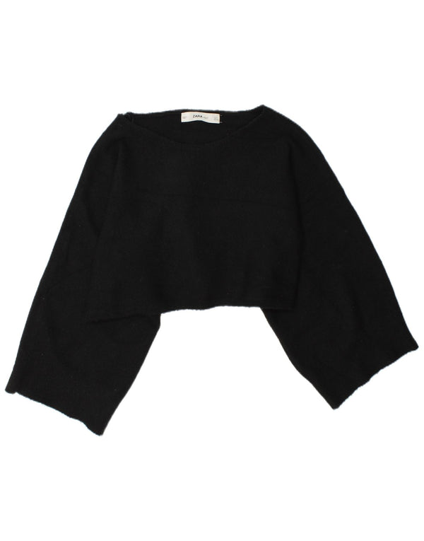 Top supradimensionat pentru femei Zara cu mânecă lungă UK 14 Medium Negru