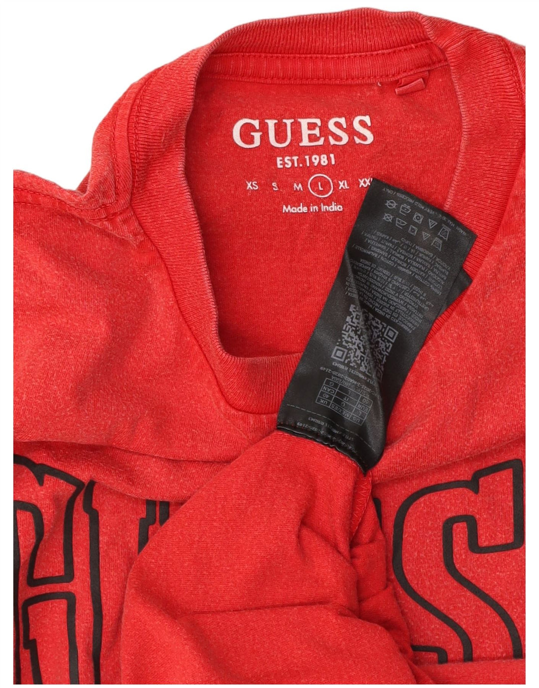 Tricou grafic Guess pentru bărbați Top mare bumbac roșu