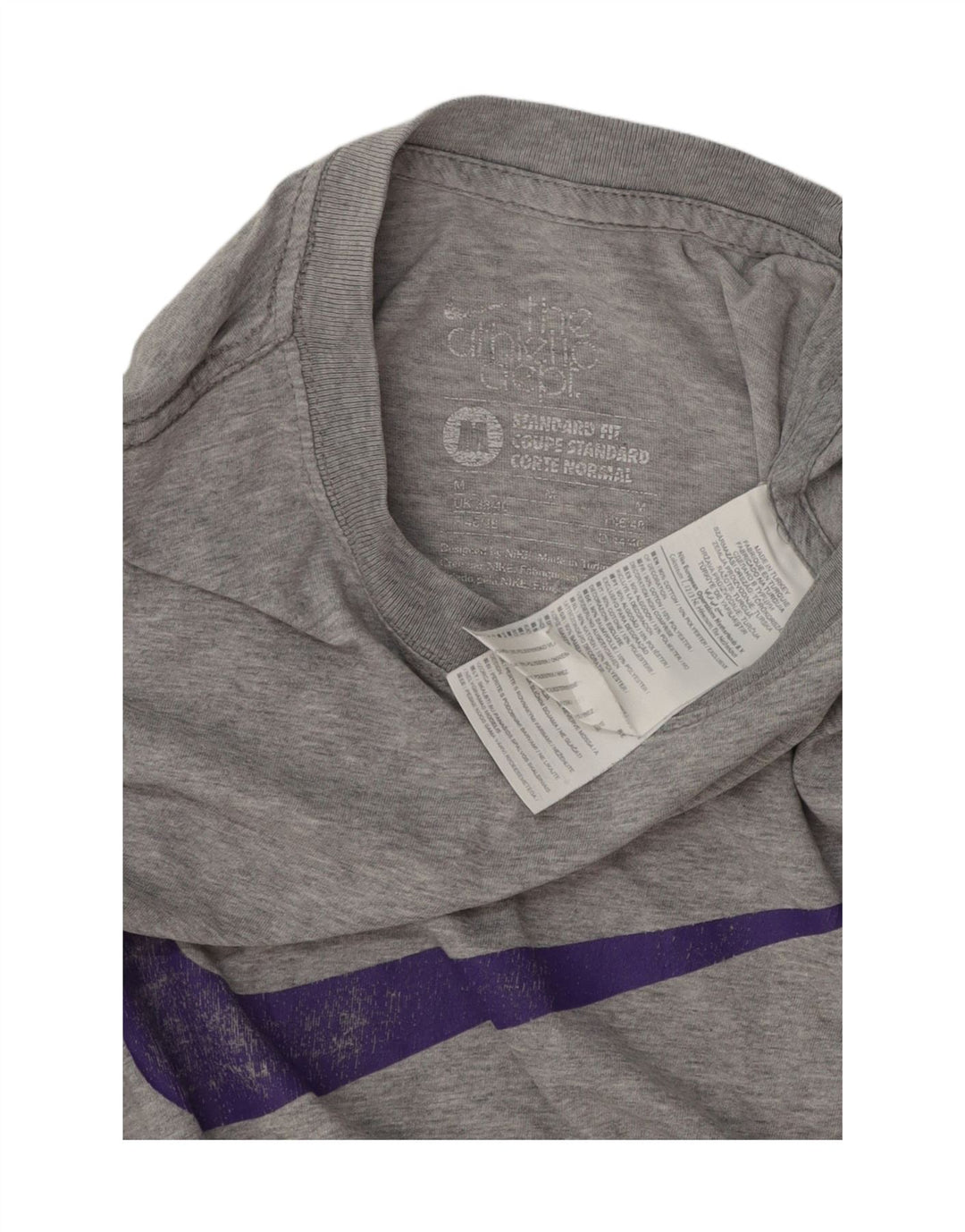 Tricou grafic Nike pentru bărbați, cu ajustare standard, top UK 38/40, bumbac gri mediu