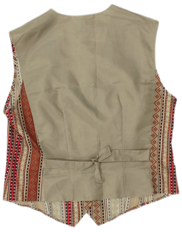 Vestă vintage pentru femei UK 14 Poliester geometric multicolor mediu