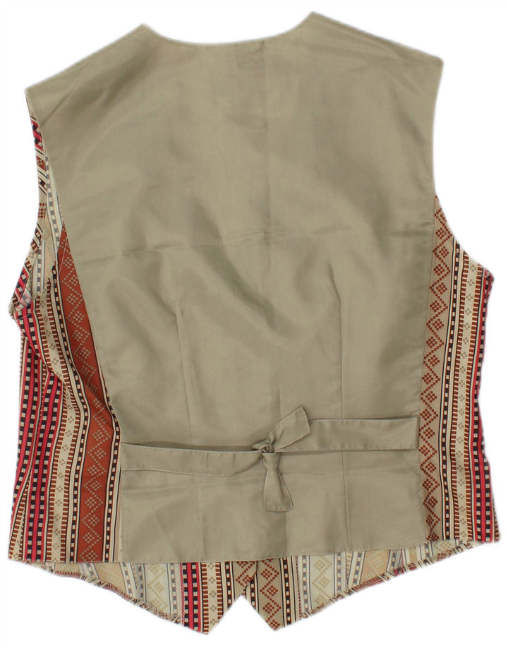 Vestă vintage pentru femei UK 14 Poliester geometric multicolor mediu