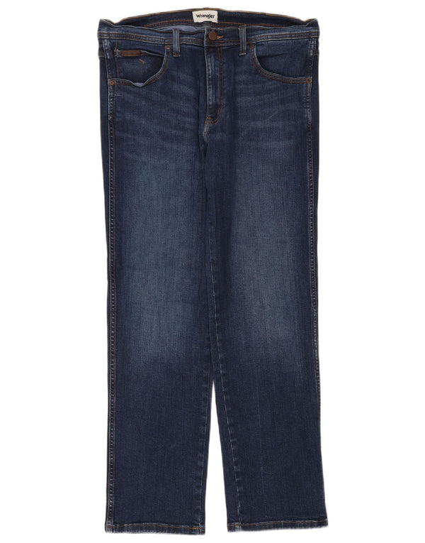 Blugi drepti pentru bărbați Wrangler W36 L32 Bumbac albastru