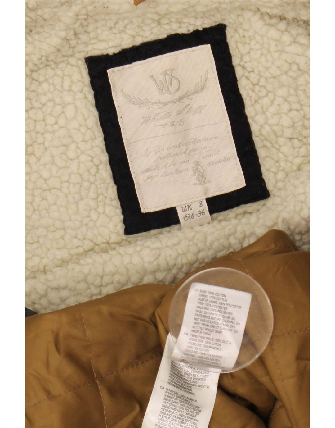 Jachetă parka cu glugă pentru femei White Stuff UK 8 mic bumbac bleumarin