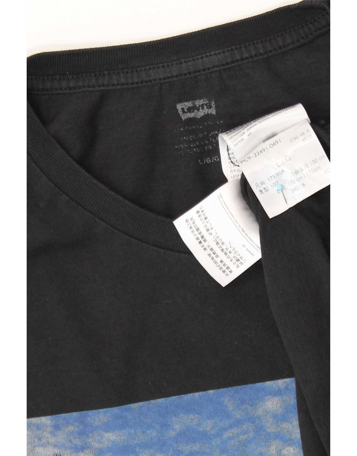 Tricou grafic Levi's pentru bărbați Top mare din bumbac negru