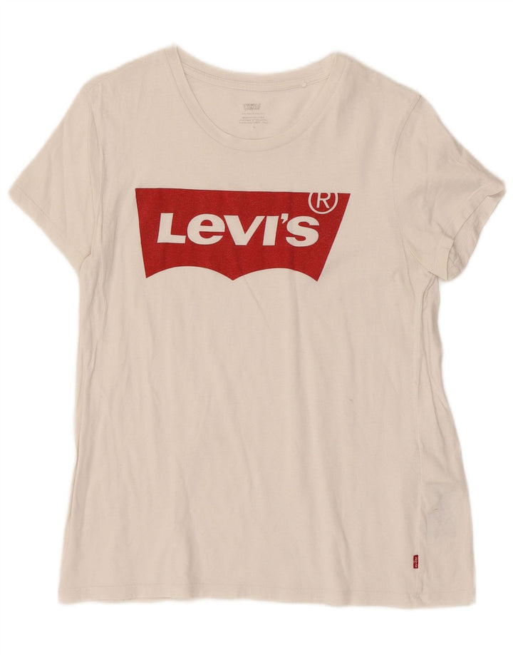 Tricou grafic Levi's pentru femei Top UK 12 Medium White Bumbac