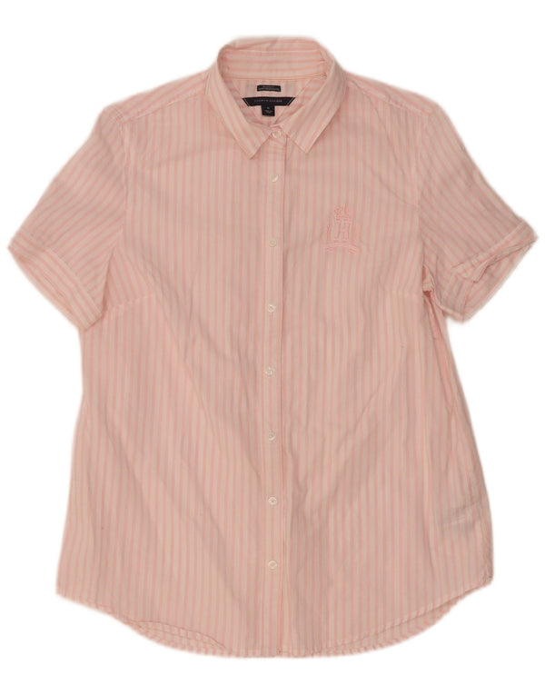 Cămașă cu mânecă scurtă Tommy Hilfiger pentru femei UK 14 Medium Pink Striped