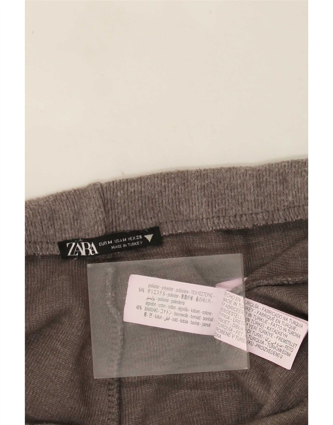 Pantaloni largi pentru femei cu talie înaltă Zara UK 14 Poliester gri mediu