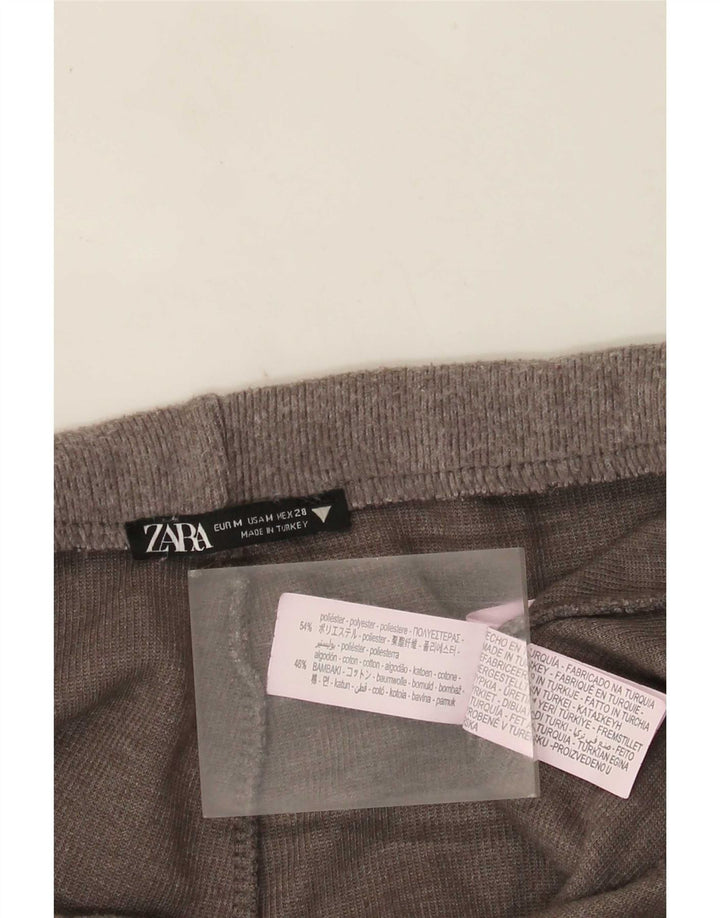 Pantaloni largi pentru femei cu talie înaltă Zara UK 14 Poliester gri mediu