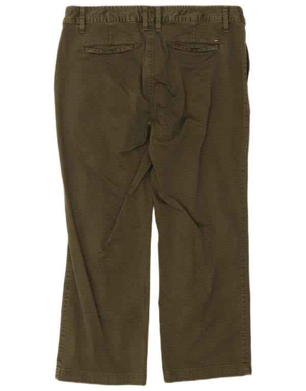 Pantaloni tăiați pentru femei Tommy Hilfiger US 12 Large W34 L25 Kaki Bumbac