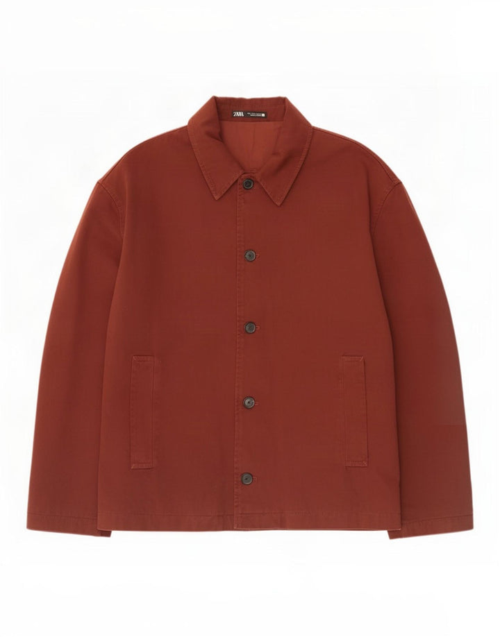 Bomber pentru bărbați Zara UK 40 mare bumbac burgundă