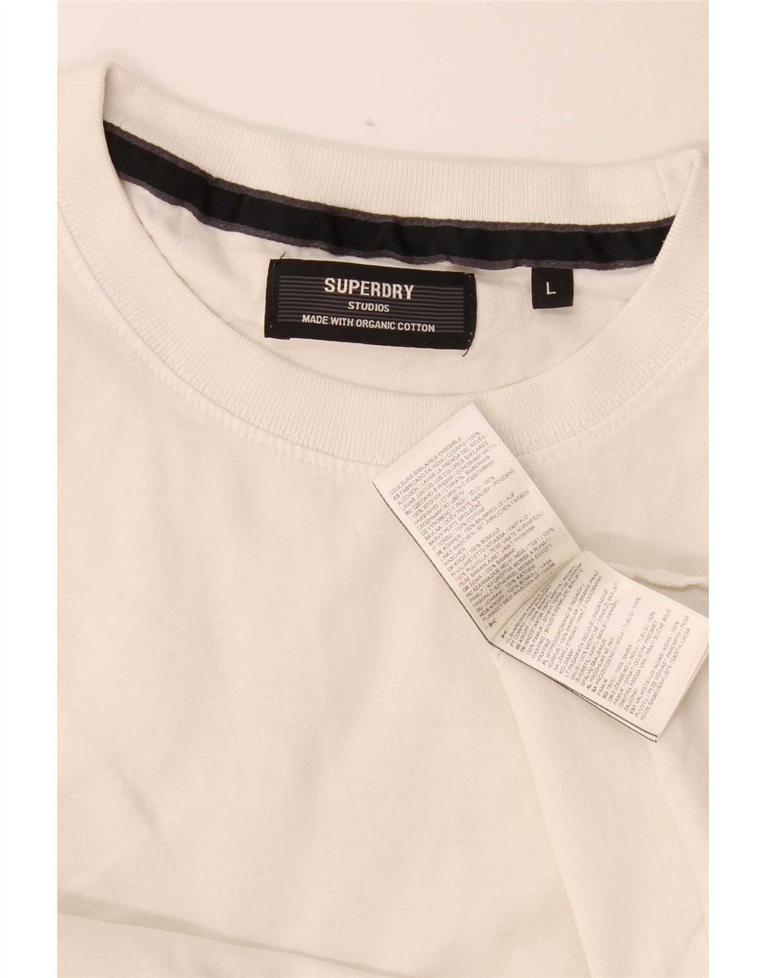 Tricou Superdry pentru bărbați Top mare din bumbac alb