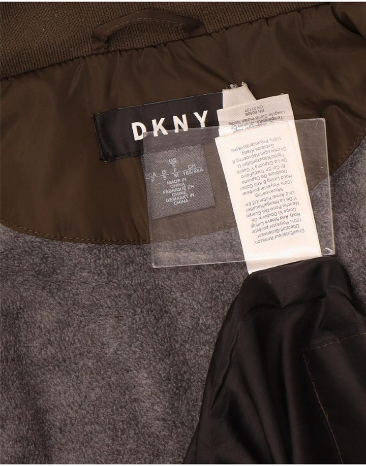 Jachetă matlasată cu glugă Dkny pentru femei UK 10 Poliester maro mic