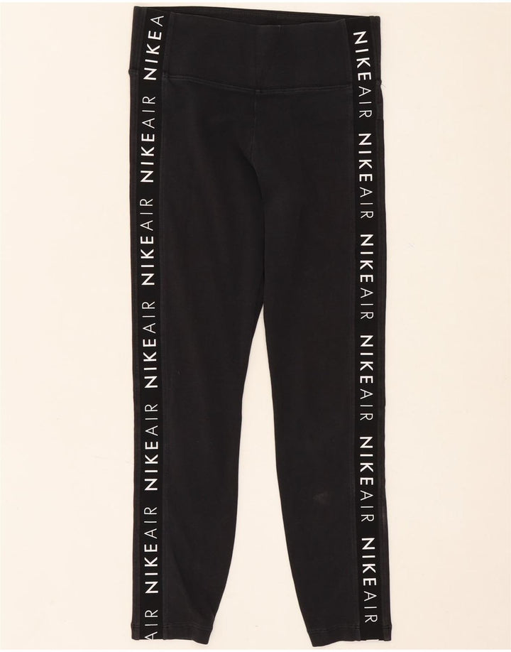 NIKE Womens Graphic Leggings UK 10 Small  Black Cotton Vintage Nike and Second-Hand Nike from Messina Hembry 