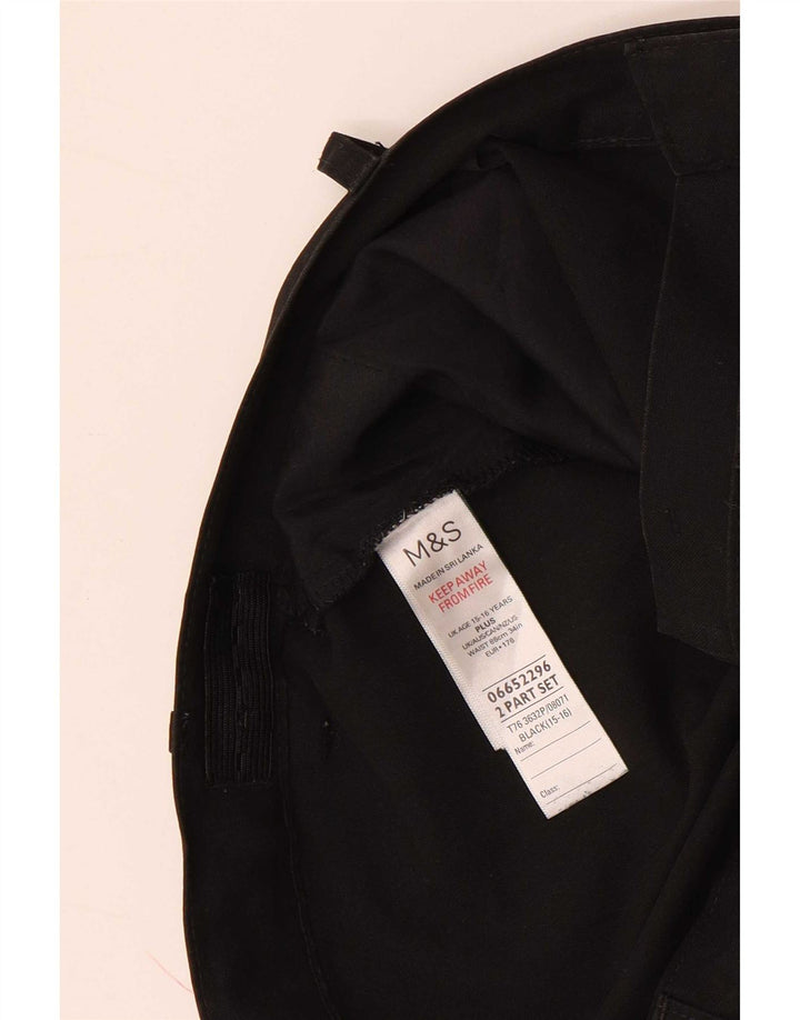 Marks & Spencer Pantaloni subțiri pentru băieți 15-16 ani L34 L29 Poliester negru
