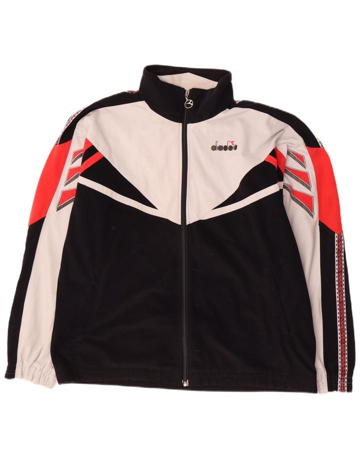 Jachetă de trening pentru bărbați DIADORA UK 42, mare, negru, poliester color bloc