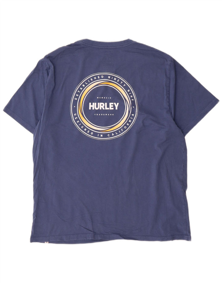 Tricou grafic pentru bărbați Hurley Top mare, albastru, bumbac