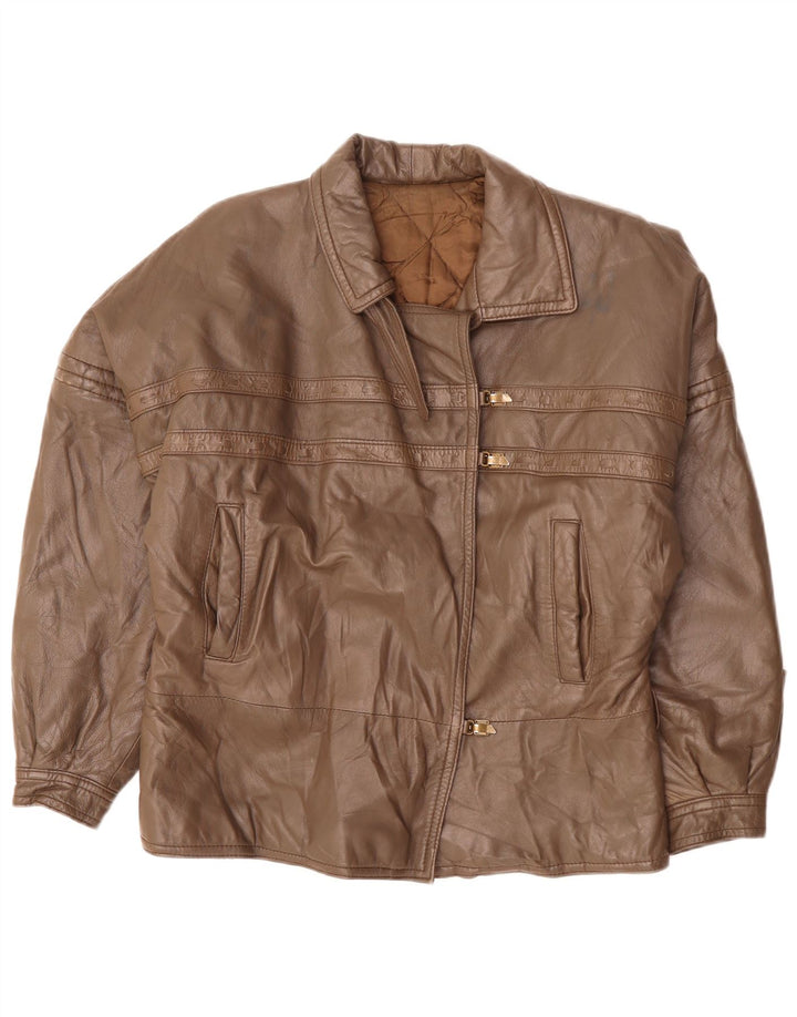 Jachetă de piele pentru femei VINTAGE UK 18 XL maro