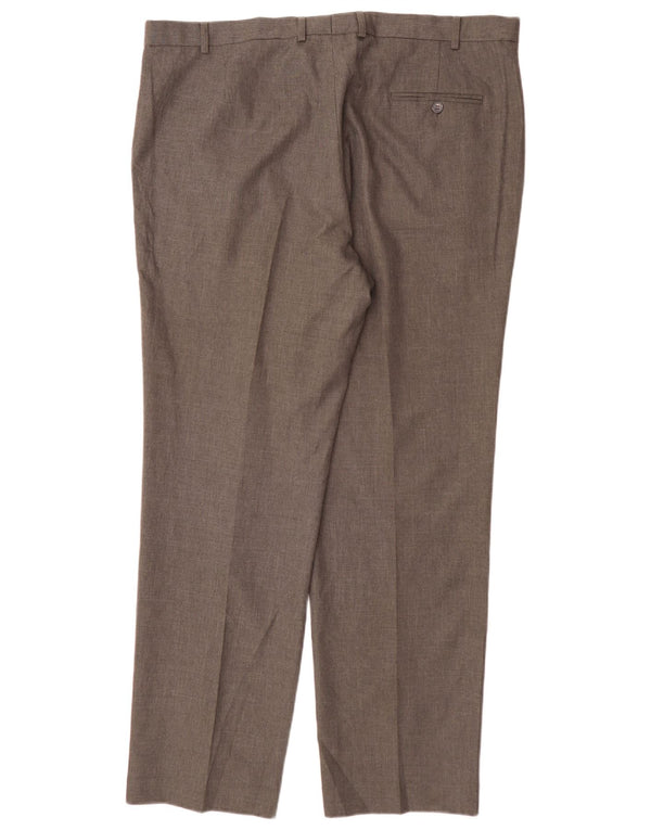 Marks & Spencer Pantaloni de costum pentru bărbați, drepti, cu croiala normală, L42 L33, gri