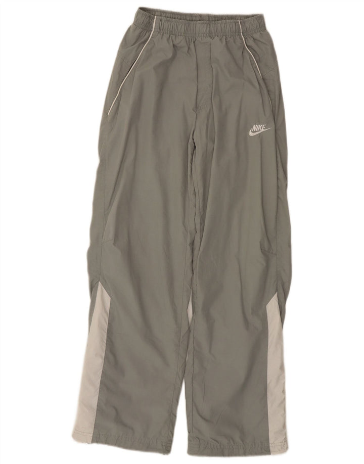NIKE Girls Tracksuit Trousers 12-13 Years Large Grey Colourblock Polyester