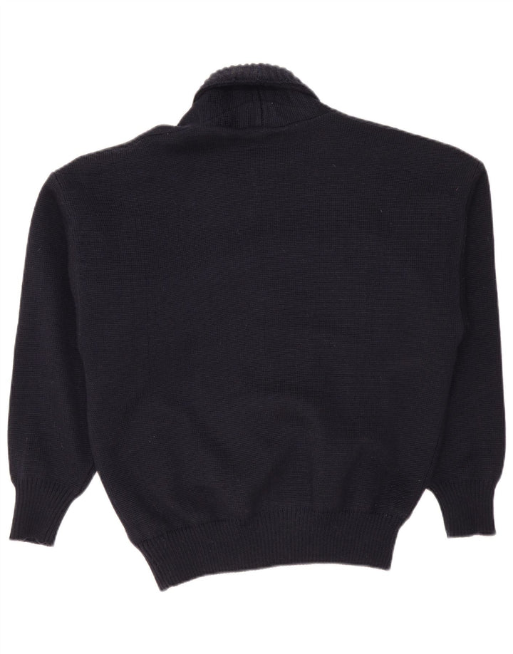 Pulover cardigan pentru bărbați VINTAGE IT 50 Mediu Lână bleumarin