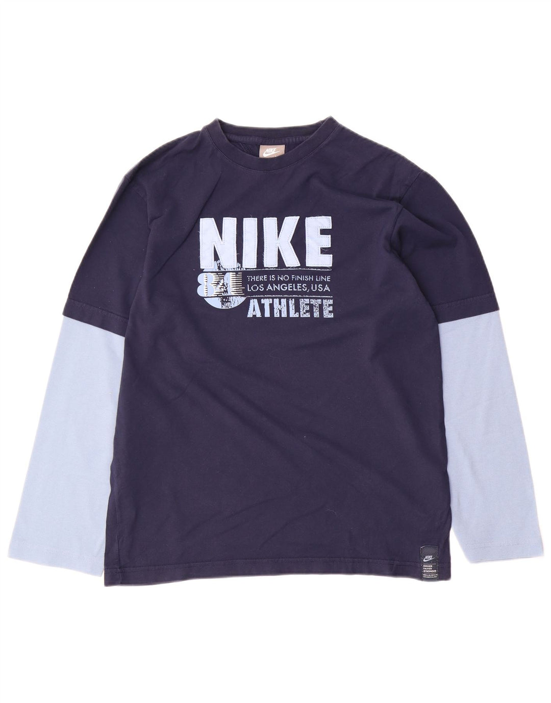 Top grafic Nike pentru băieți cu mânecă lungă, 13-14 ani, XL, bleumarin, color block