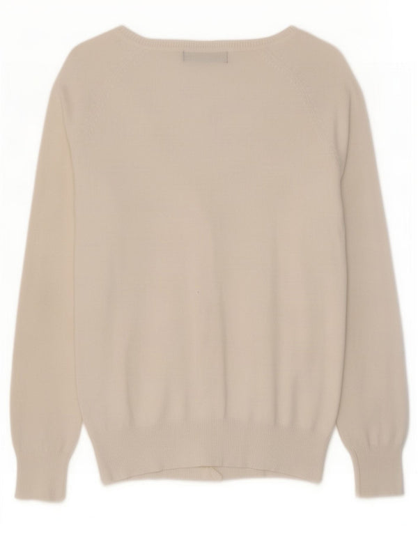 Pulover cardigan pentru femei Zara UK 12, bumbac alb mediu
