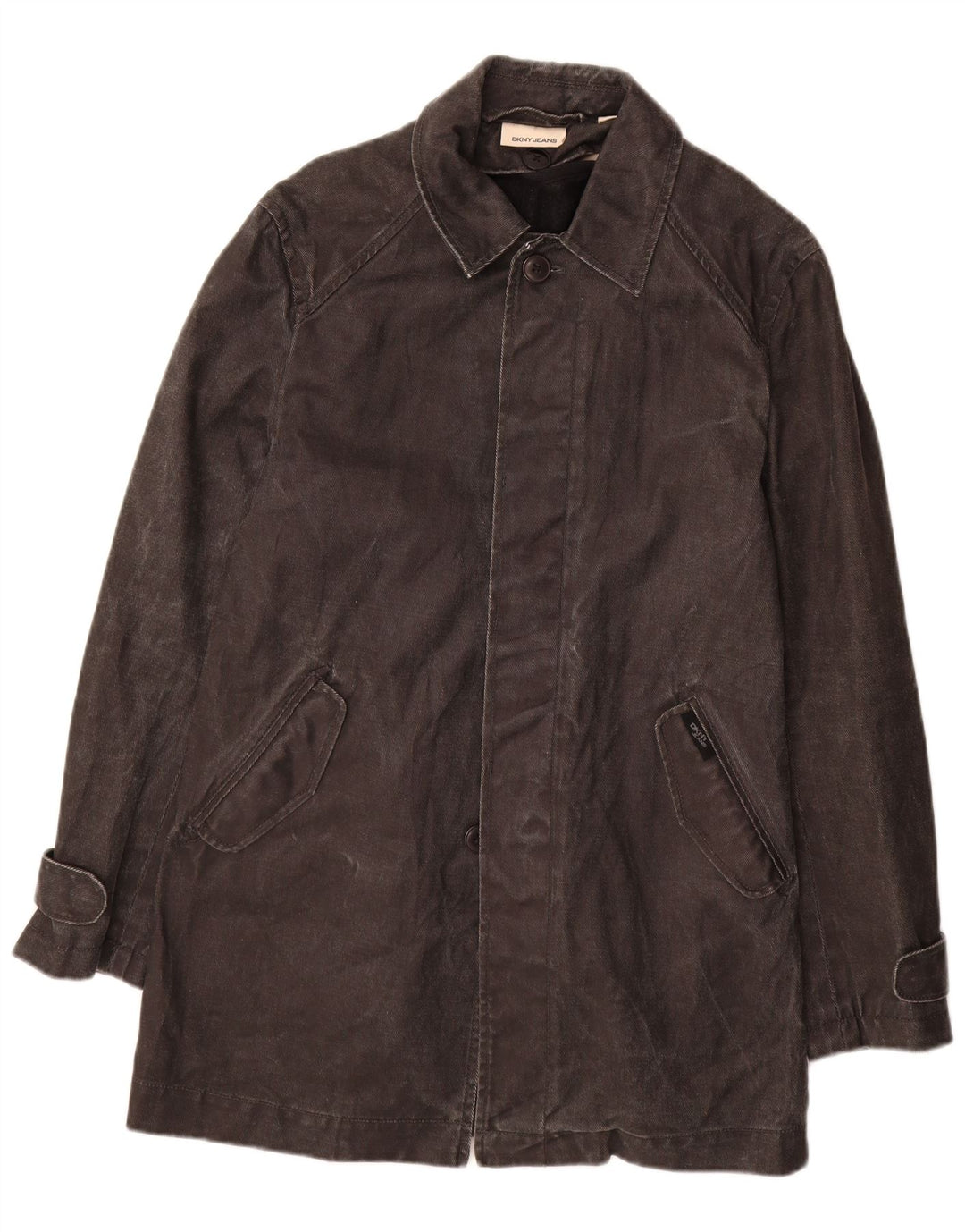 Dkny Mantoane Denim Bărbați UK 36 Mic Negru Ramie