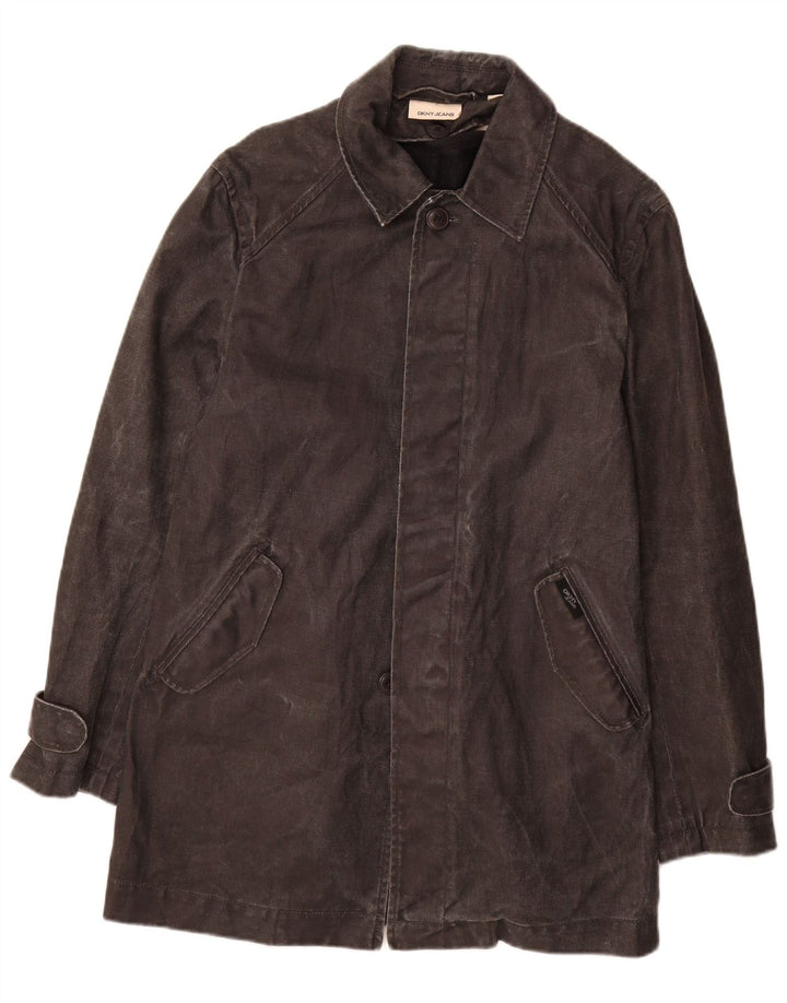 Dkny Mantoane Denim Bărbați UK 36 Mic Negru Ramie