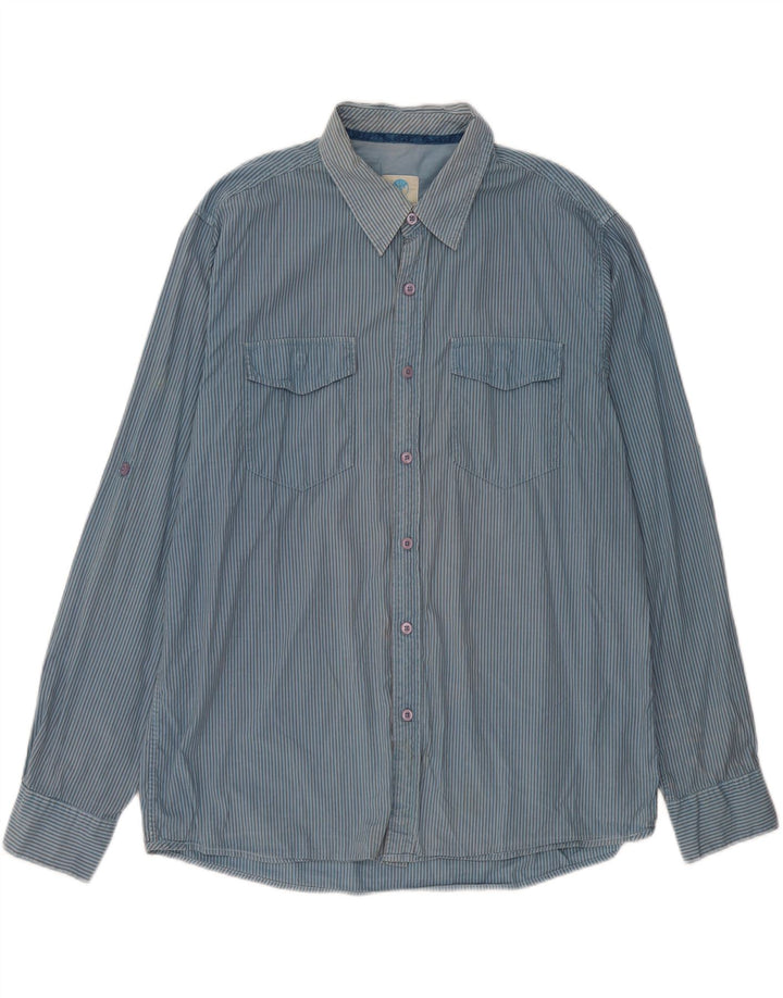 FAT FACE Cămașă pentru bărbați XL Blue Pinstripe Bumbac