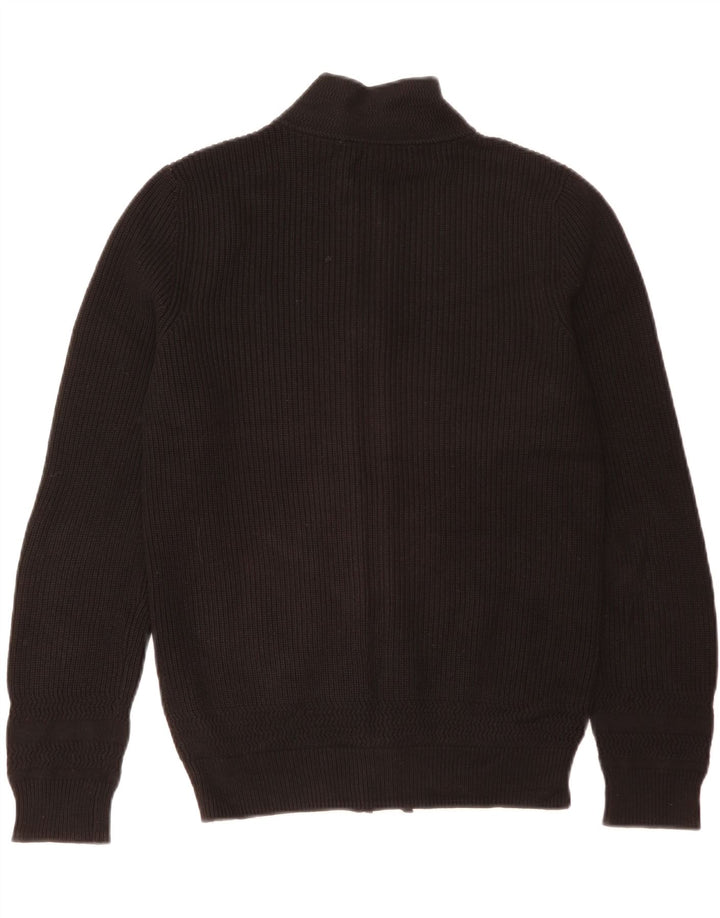 Pulover cardigan pentru bărbați Zara, bumbac mediu negru