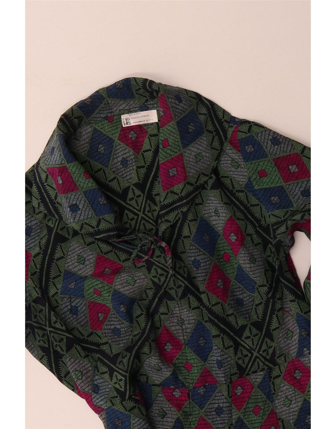 Rochie vintage pentru femei în linie A UK 12 Medium Multicolor Geometric