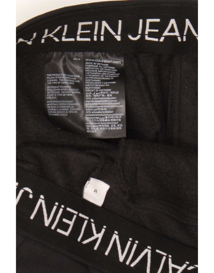 Pantaloni de trening Calvin Klein Jeans pentru bărbați, bumbac negru mediu