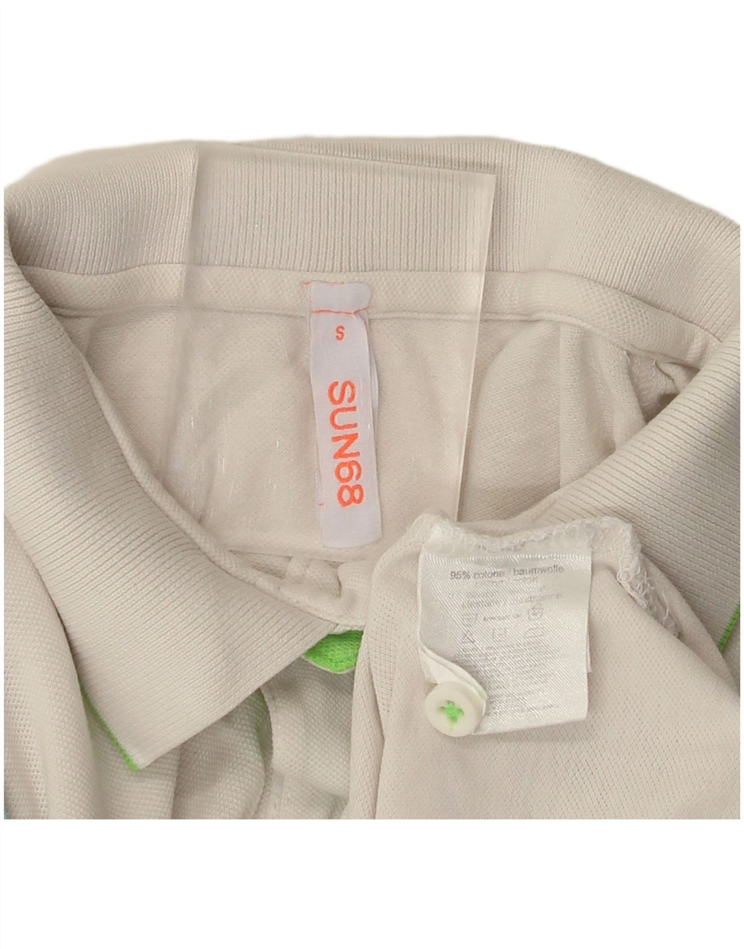 Sun68 Tricou Polo pentru bărbați Bumbac alb mic