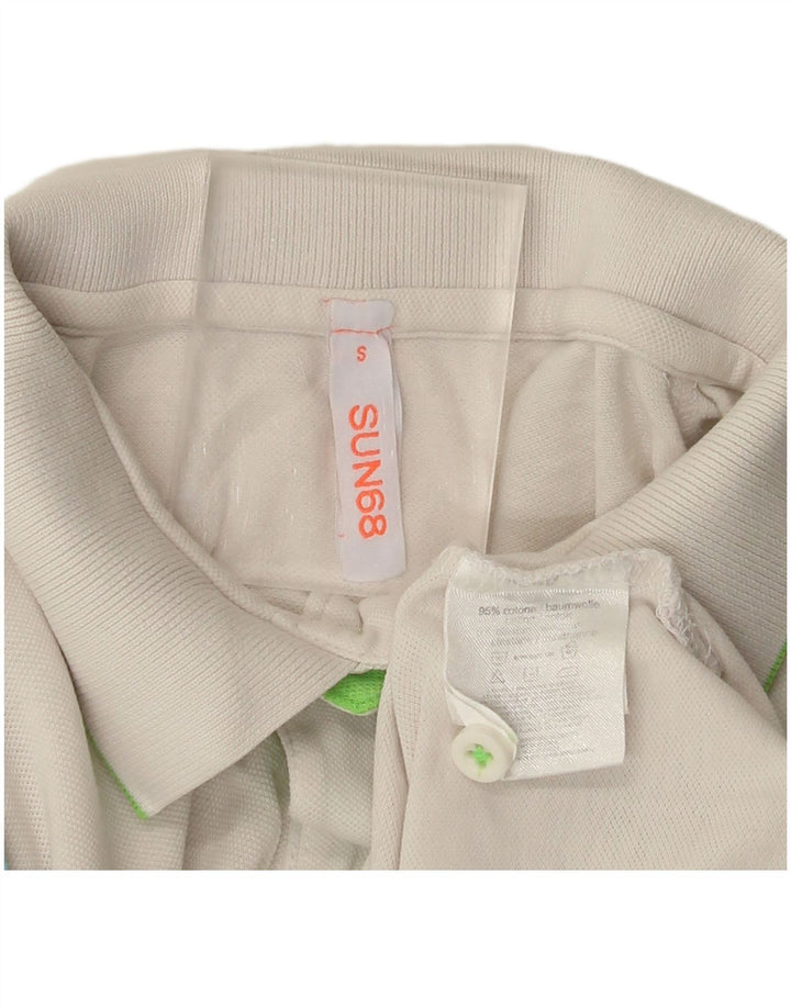 Sun68 Tricou Polo pentru bărbați Bumbac alb mic
