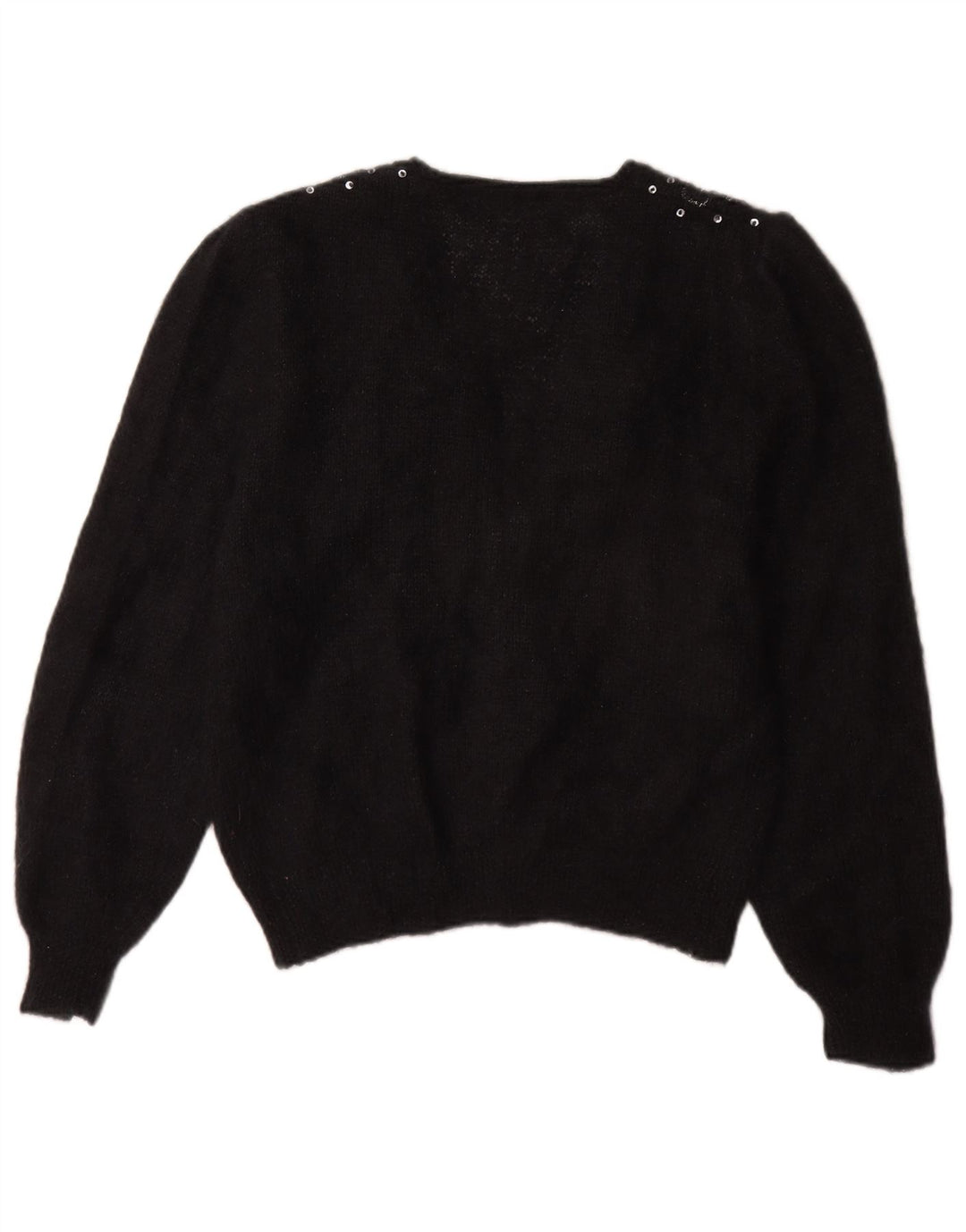 Pulover Cardigan Vintage pentru Damă UK 16 Large Negru