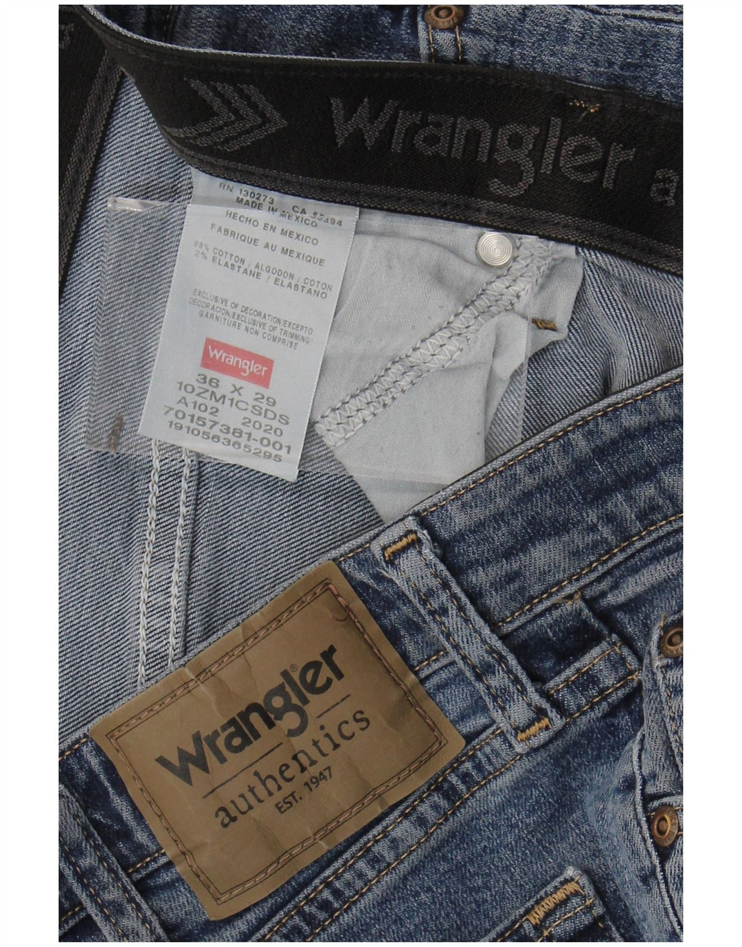 WRANGLER Blugi drepti pentru bărbați W36 L29 Bumbac albastru