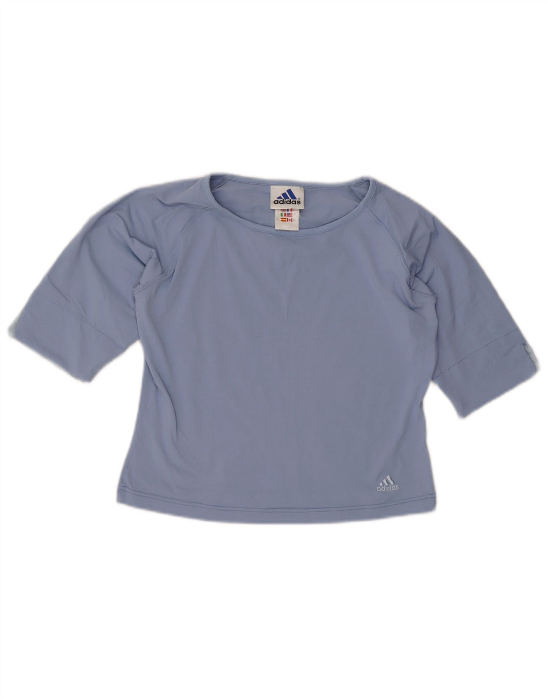 Tricou crop Adidas pentru femei Top UK 10 Small Blue Poliester