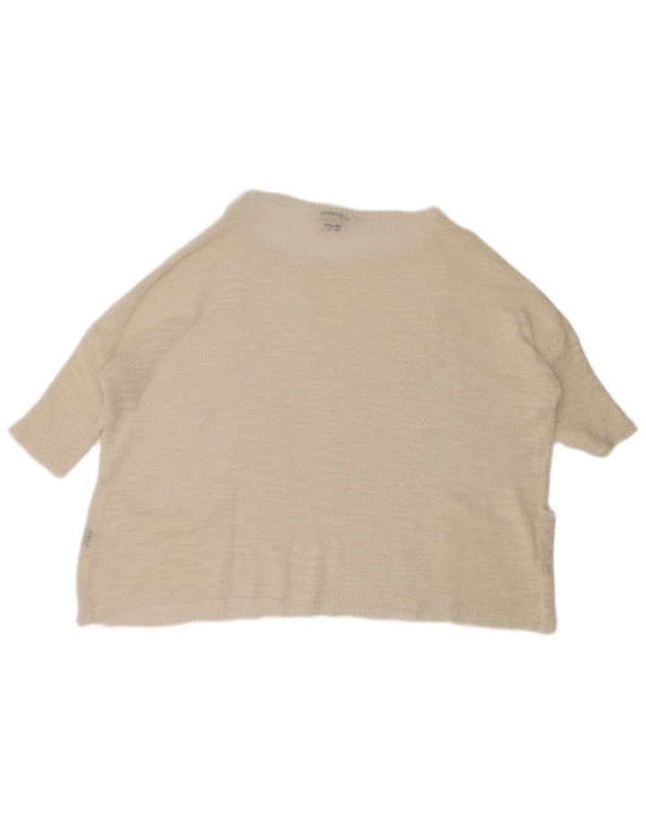 Pulover pentru damă Zara, cu gâtul cu barca, alb, mediu, 14 UK