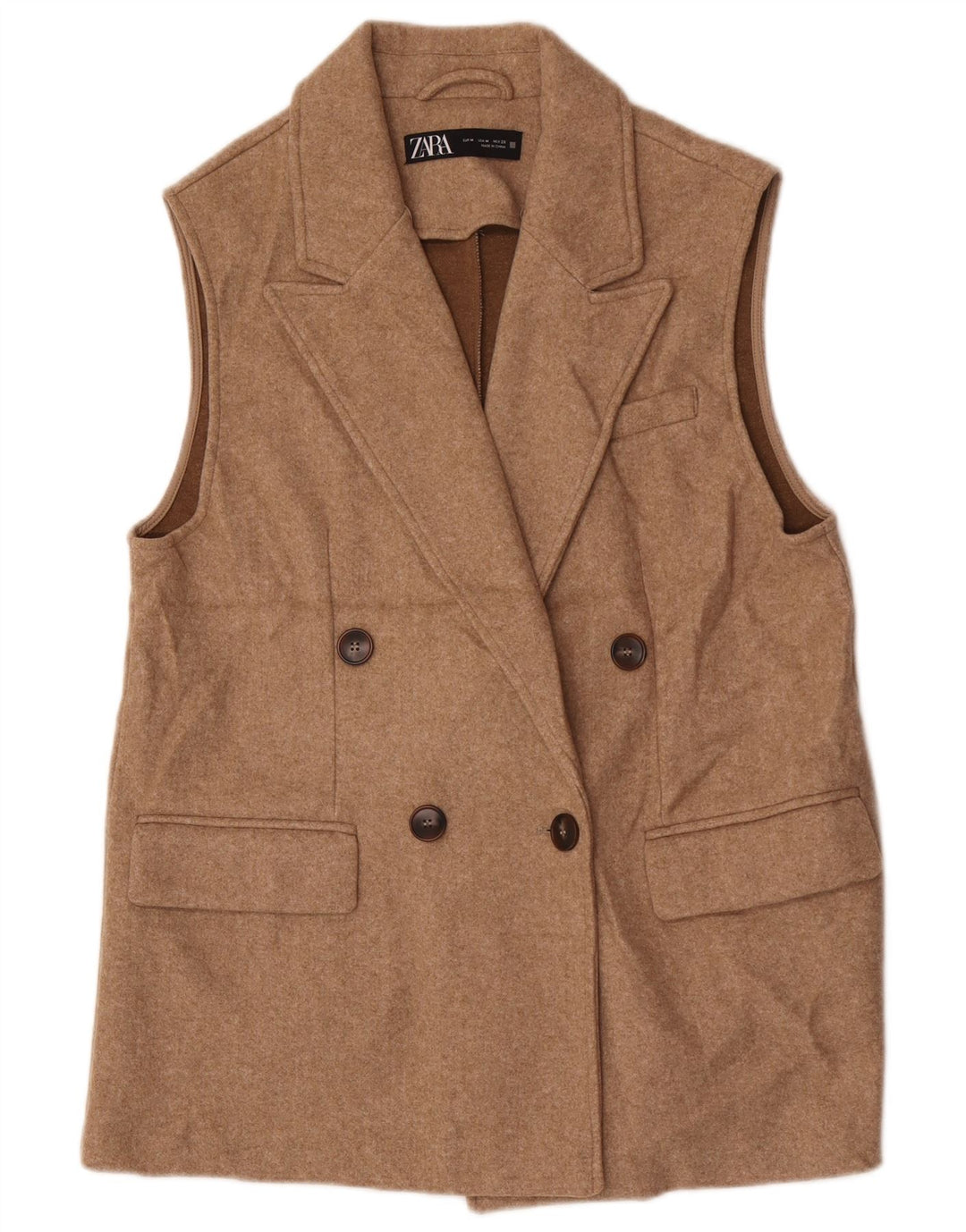 Blazer supradimensionat fără mâneci pentru femei Zara UK 14 Bej mediu