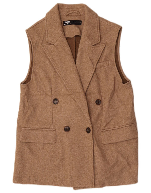 Blazer supradimensionat fără mâneci pentru femei Zara UK 14 Bej mediu