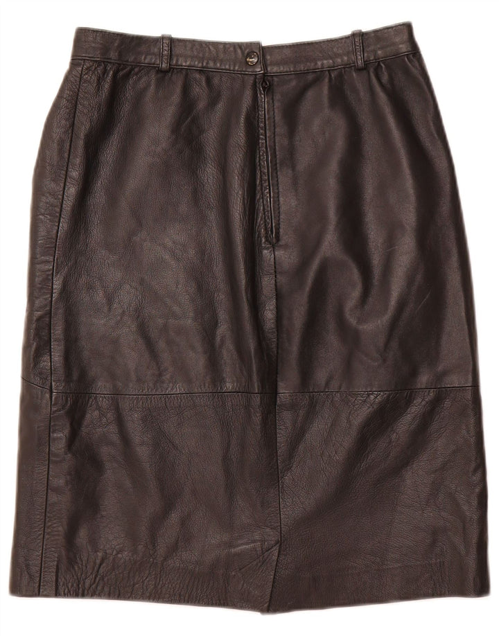 Fusta de piele VINTAGE pentru femei cu talie înaltă IT 48 XL W28 piele neagră