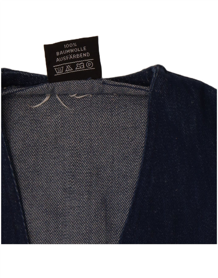 Vestă de denim vintage pentru bărbați, bumbac albastru mediu