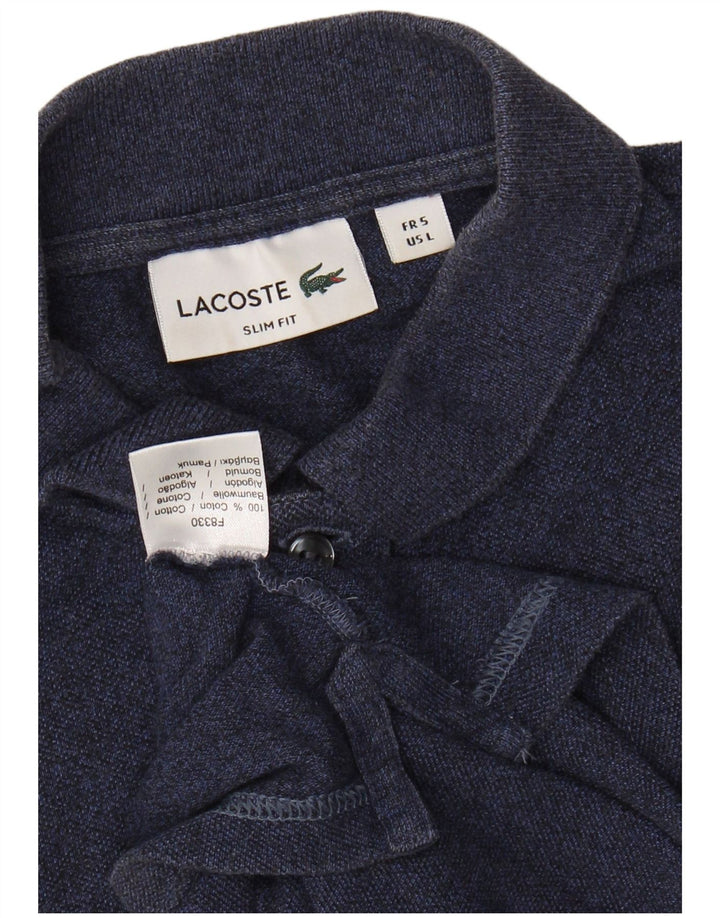 Tricou polo pentru bărbați LACOSTE Slim Fit Mărimea 5 mare, bumbac bleumarin
