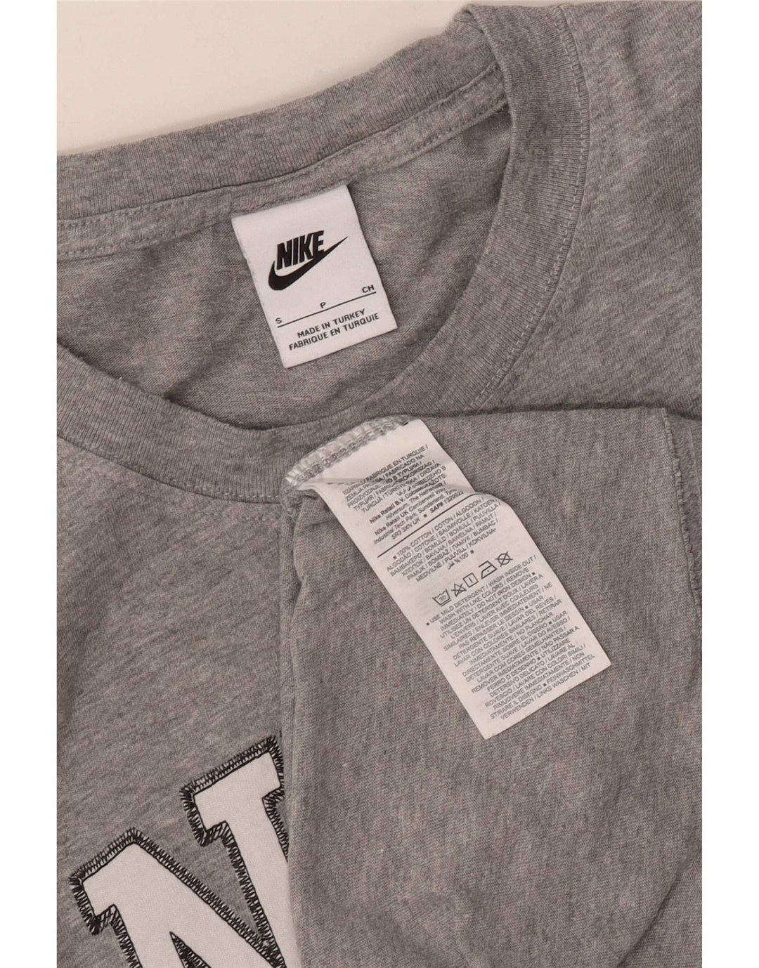 Tricou grafic Nike pentru bărbați Top mic, gri, bumbac cu dungi