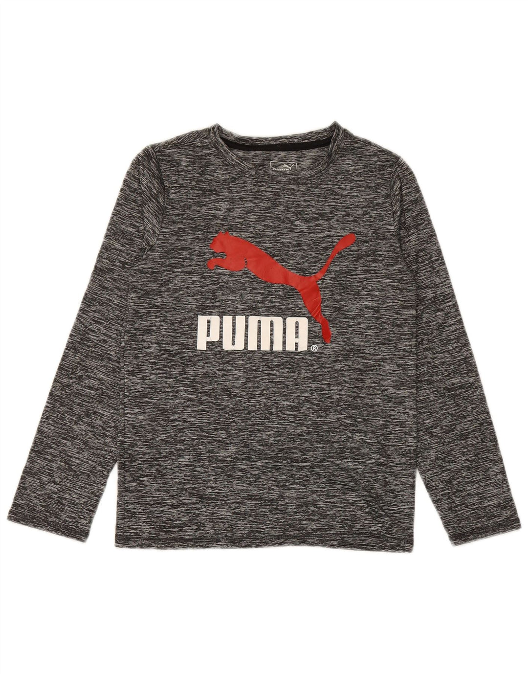 Băieți PUMA Graphic Top cu mânecă lungă 8-9 ani, mic, gri, poliester