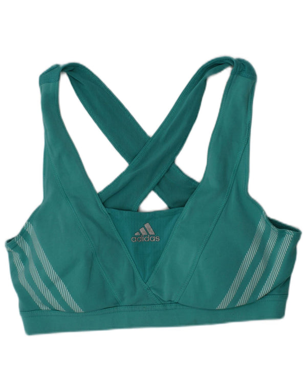 Adidas Womens Climacool Padded Sport Bra Top UK 14 Medium Turcoaz Sports