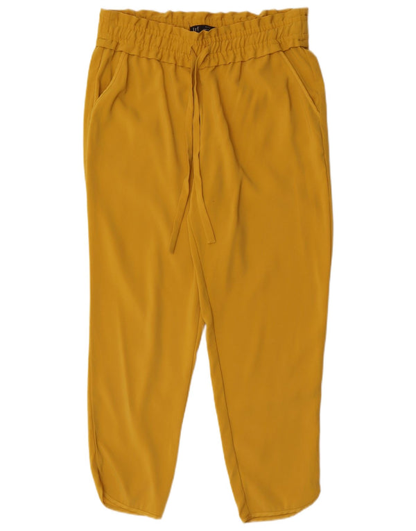 Pantaloni tăiați conici pentru femei Zara Mediu L28 L25 Poliester galben