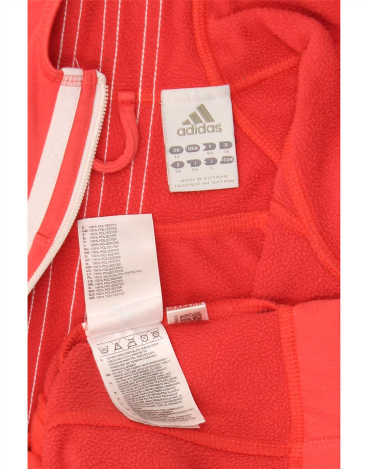 Pulover Adidas Climawarm Zip Hoodie pentru femei UK 12 Poliester roșu mediu